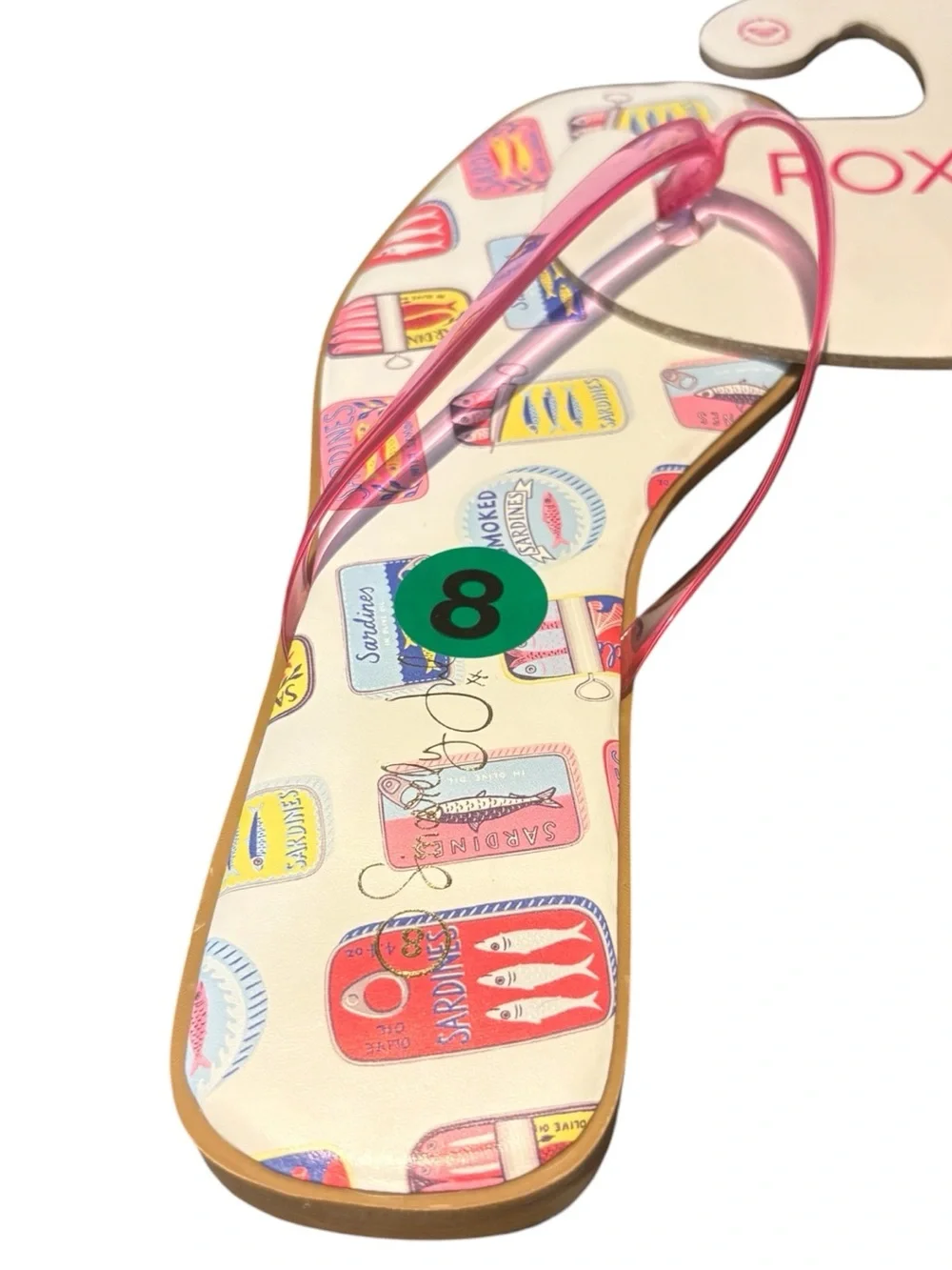 ROXY Pink Printed Flip Flops Size 8 — NWT -- SUPER DUPER CUTE!!!